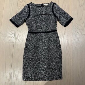 The Limited Black and White Textured Midi Dress